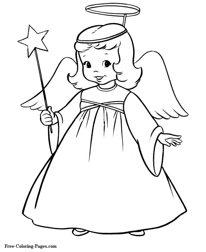 Christmas coloring pages of Angels 02