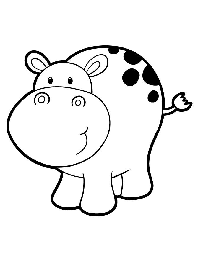 Baby Hippo Coloring Pages Images & Pictures - Becuo