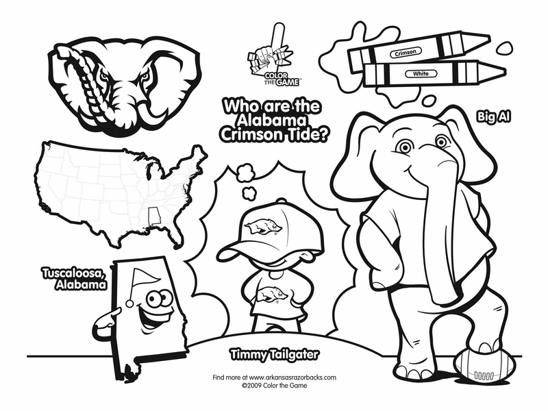 alabama crimson tide college football coloring pages
