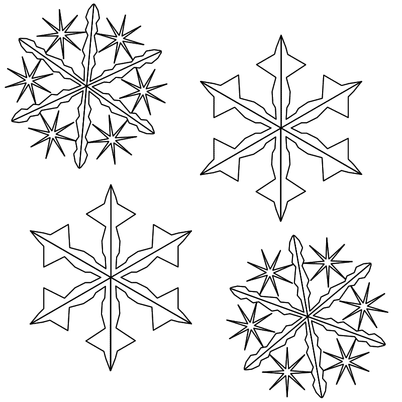 Snowflakes - Coloring Page (