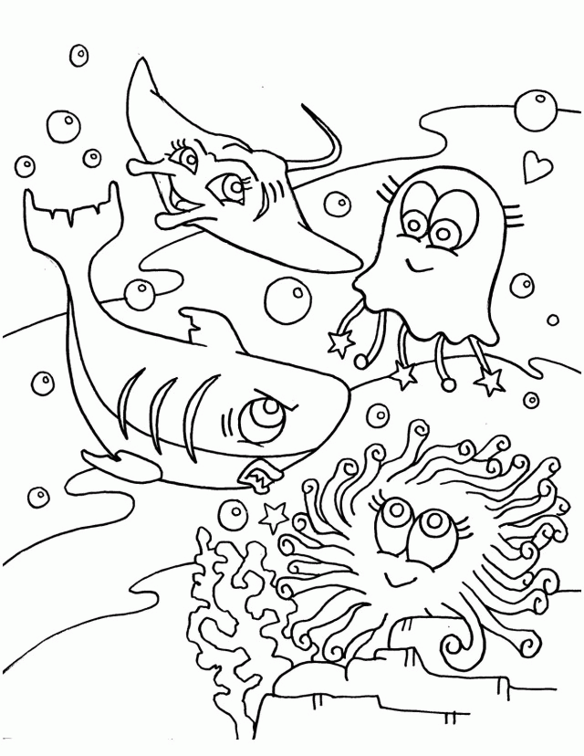 Download Cute Coloring Pages Of Sea Animals Or Print Cute Coloring