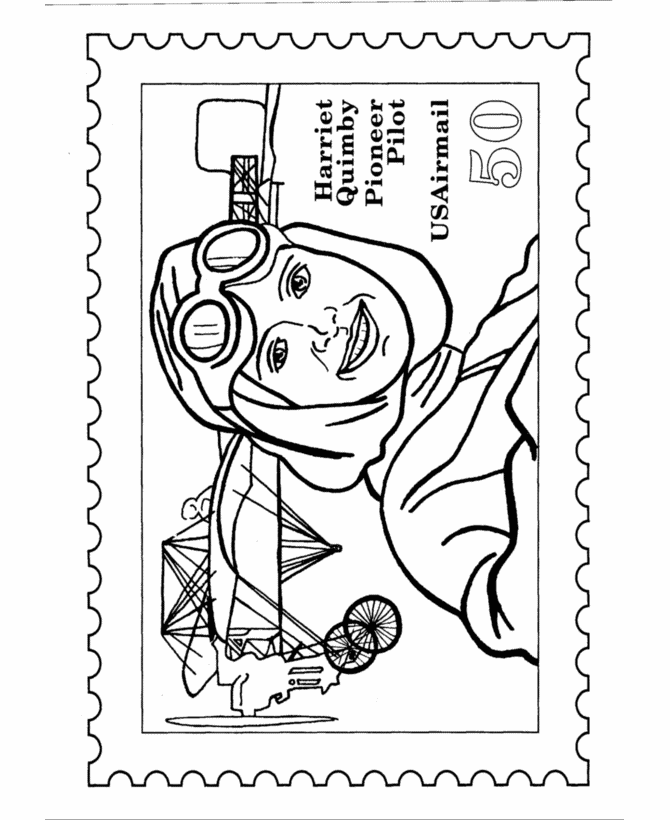 BlueBonkers: Postage Stamp Coloring Pages - Featured People