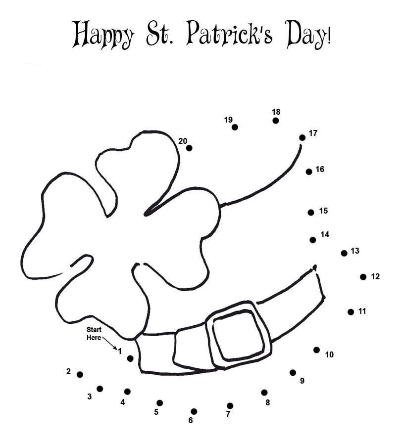 Leprechaun St Patricks Dot To Dot Image | Dimagiz dots to dots image