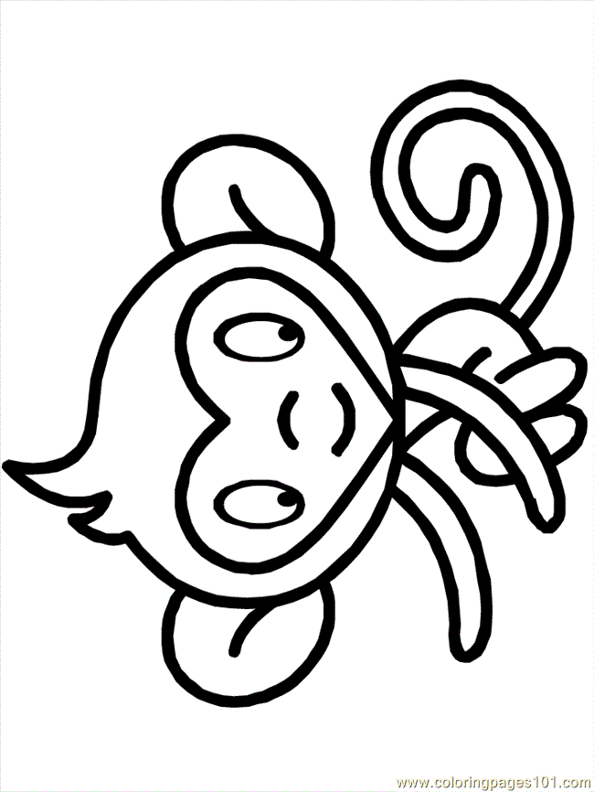 Coloring Pages Monkey youtline (Mammals > Monkey) - free printable
