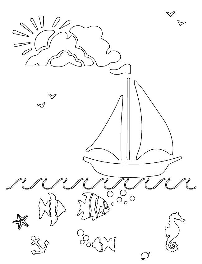 Coloring pages boats and sailboats - picture 20