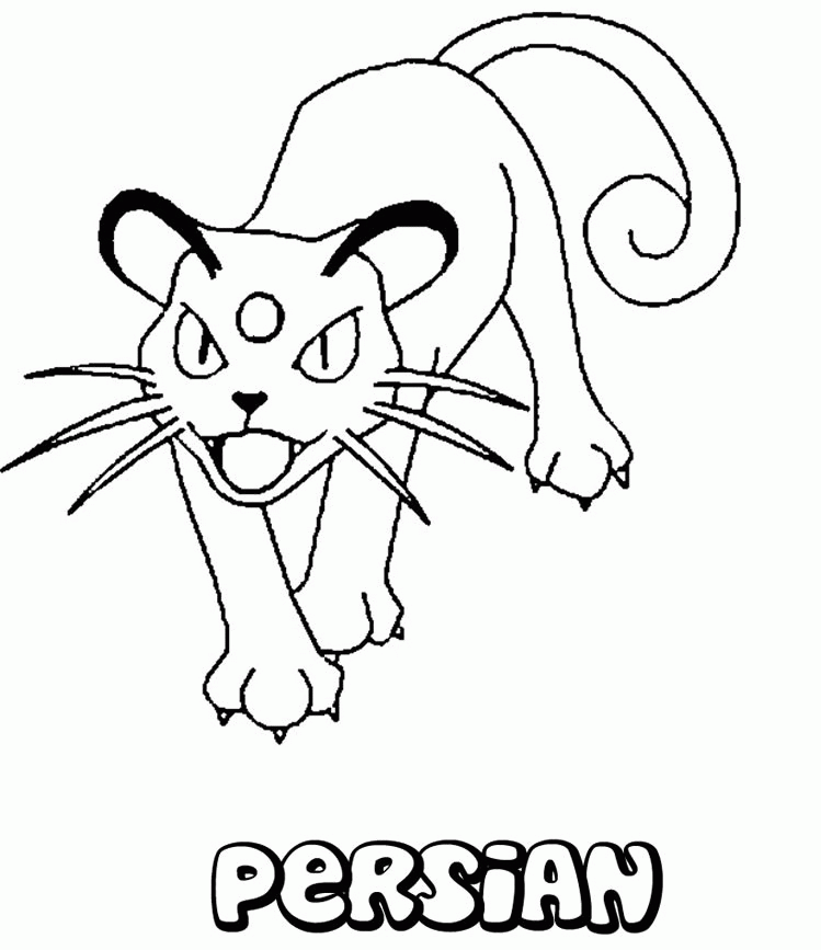Cartoon: Beautiful Persian Pokemon Para Colorear, ~ Coloring Sheets