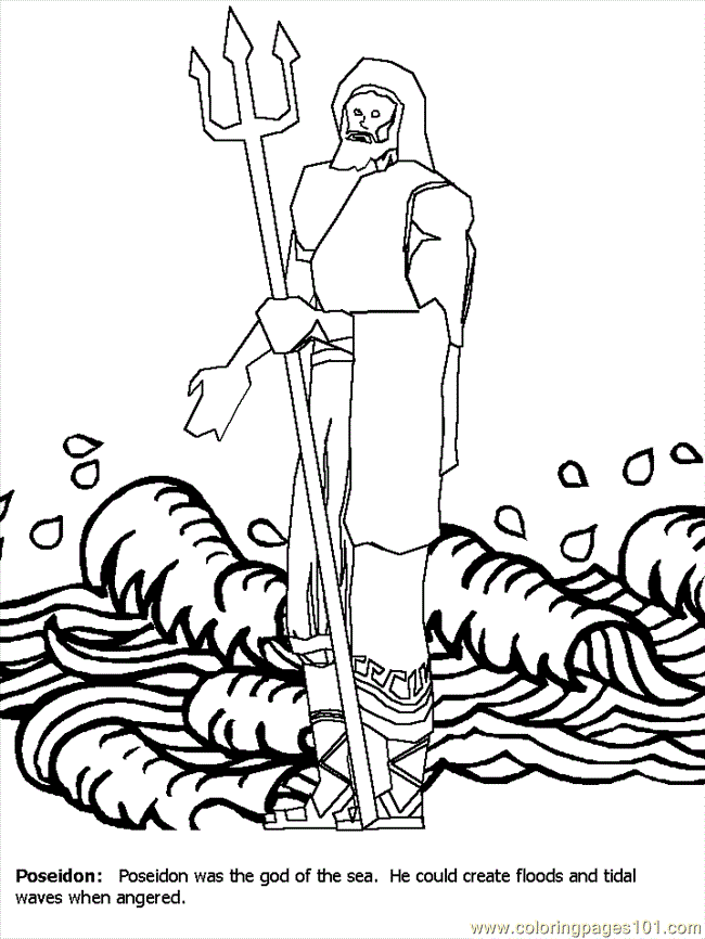 Coloring Pages Greece Poseidon (Countries > Greece) - free