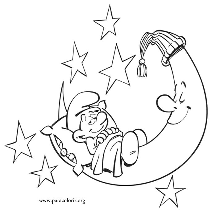 The Smurfs - Lazy Smurf - Sleepy coloring page