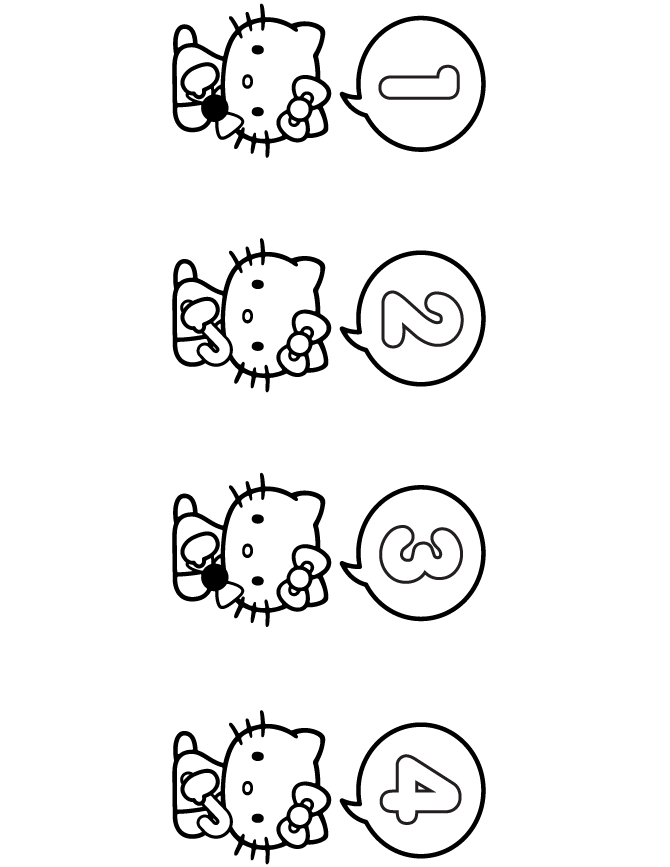 Hello Kitty Counting Coloring Page | Free Printable Coloring Pages
