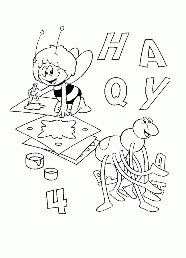 Maya The Bee : Maya The Bee Was Playing With Friends Coloring Page