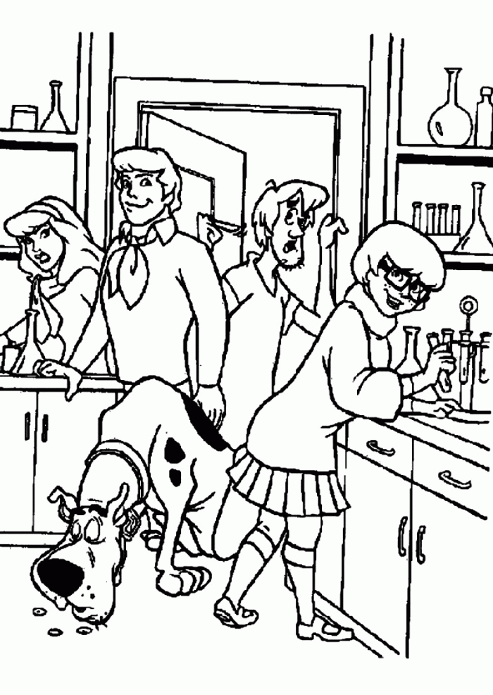 All Characters In Scooby Doo Coloring Pages - Cartoon Coloring