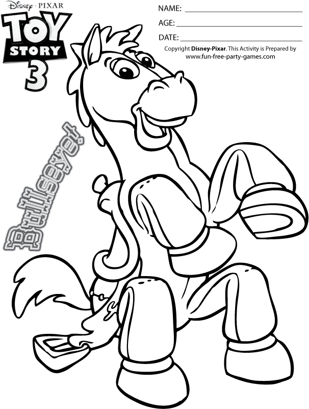Toy Story Coloring Pages Free: Bullseye Rampant