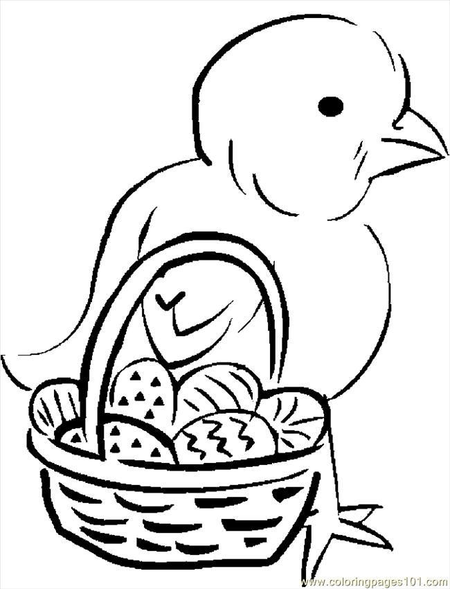printable coloring page chick easter basket entertainment