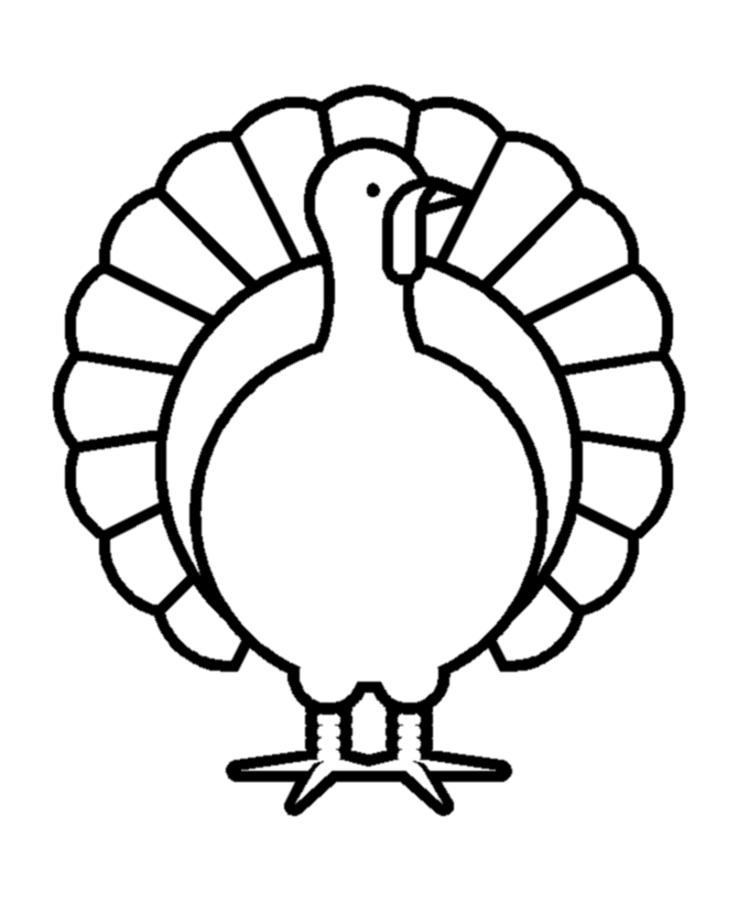 Thanksgiving Day Coloring Page Sheets - Turkey simple outline