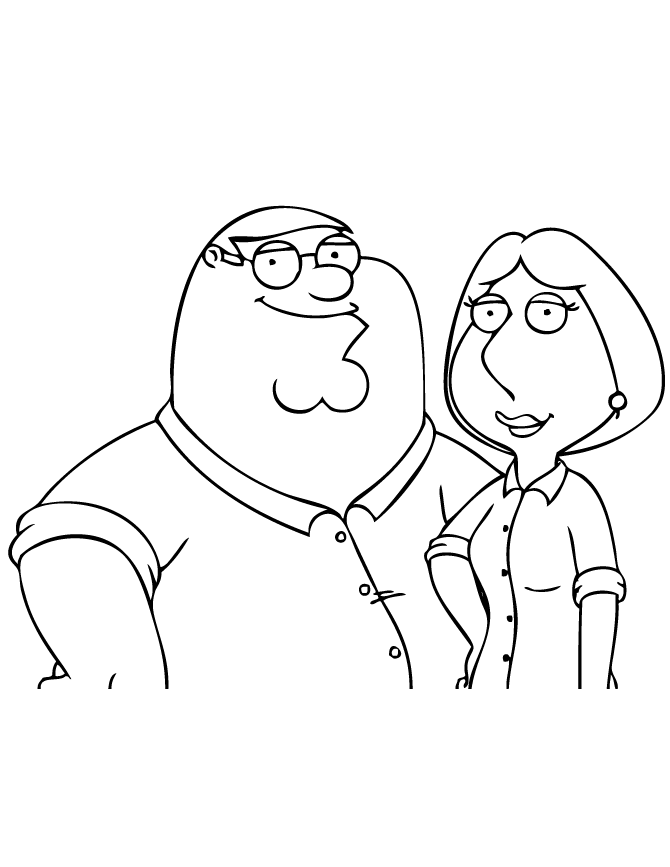 Family Guy – Peter And Lois Coloring Page | HM Coloring Pages