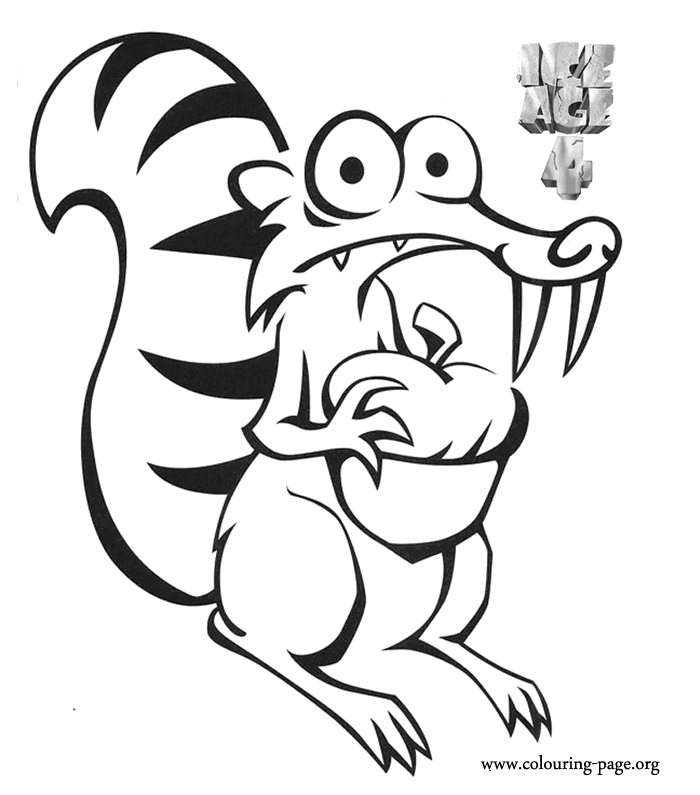 Ice Age - Scrat - Ice Age 4: Continental Drift coloring page