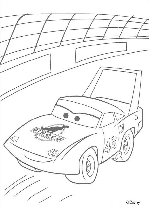 Cars coloring pages - The King on a circle track