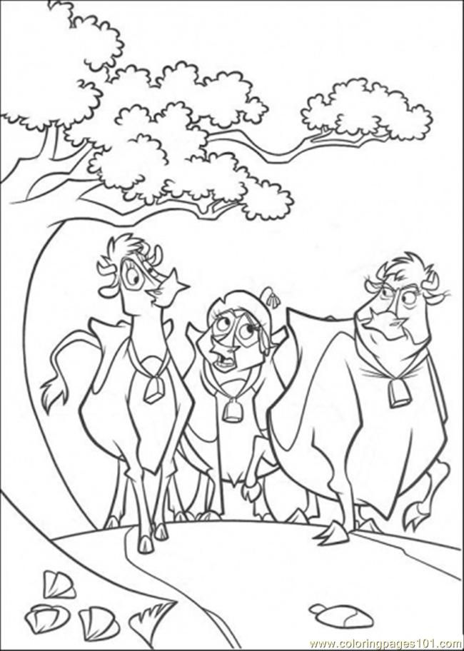 Coloring Pages Three Cows Are Walking Together (Cartoons > Others