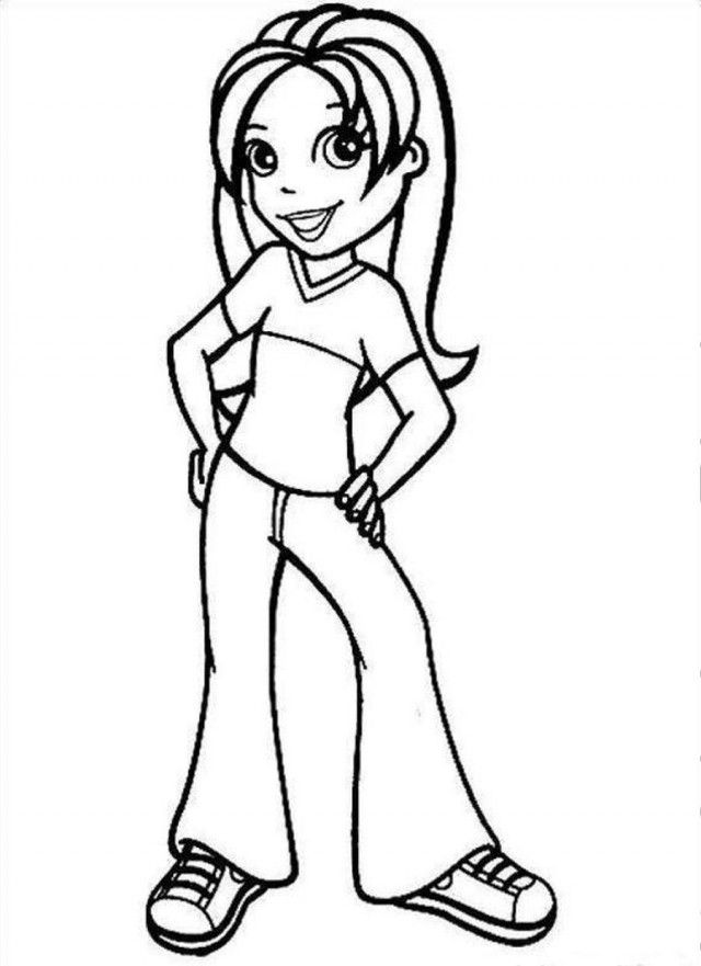 Polly Pocket Simple Girl Coloring Page Coloringplus 155686 Polly