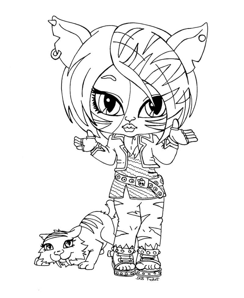 Monster High Coloring Pages : Baby Toralei Stripe Monster High