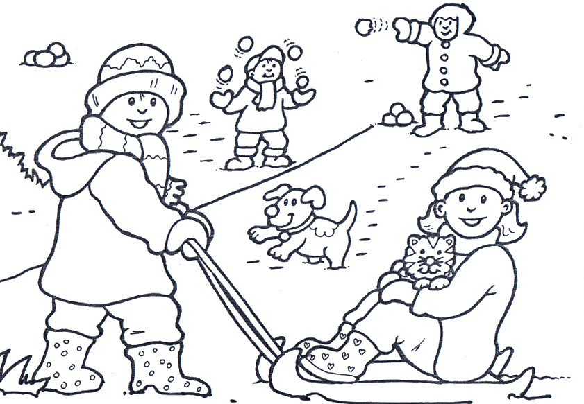 Free Coloring Pages Winter Season - Coloring Page