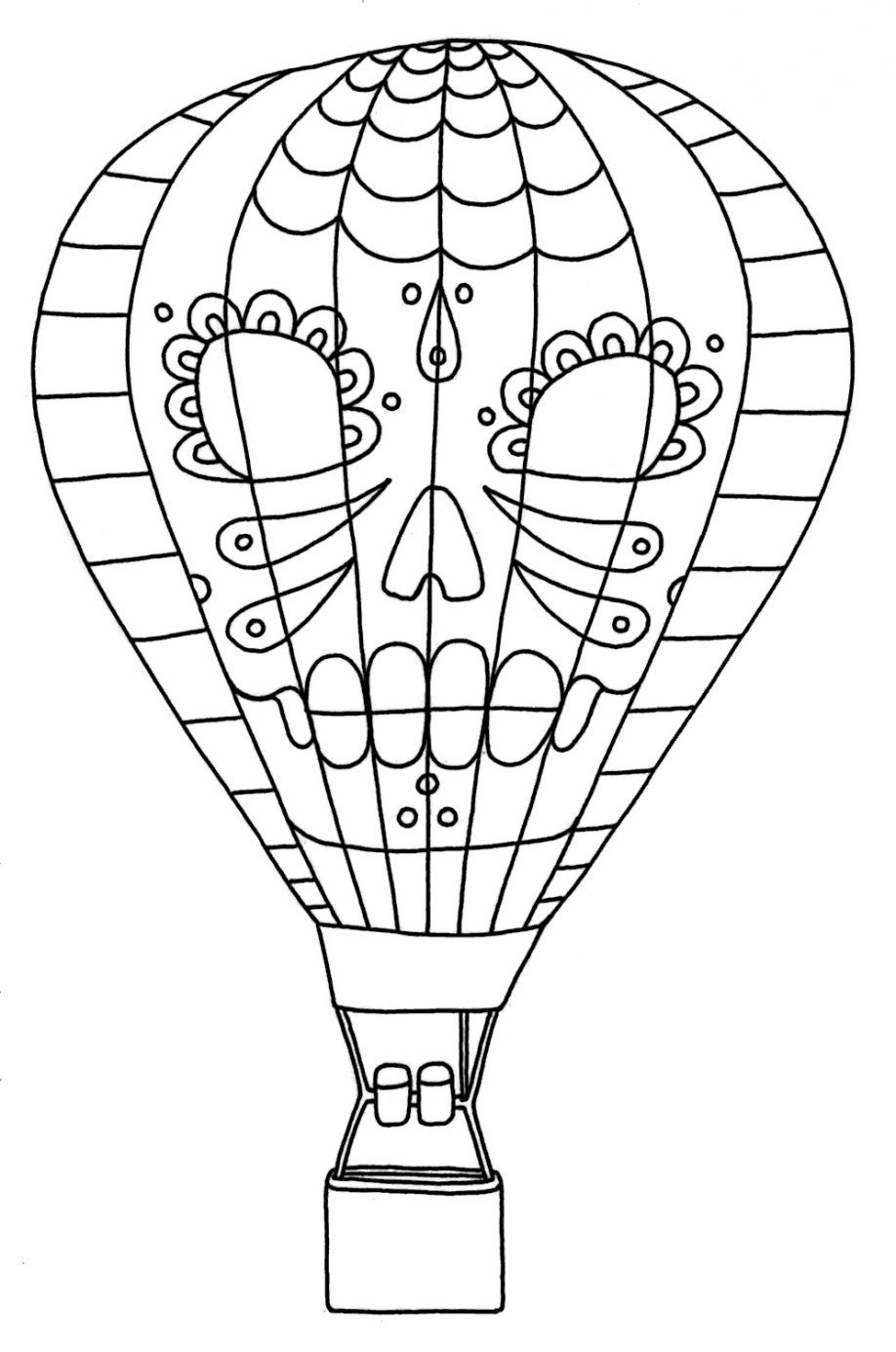Balloon Coloring Page Printable Hot Air Balloon Coloring Page ...