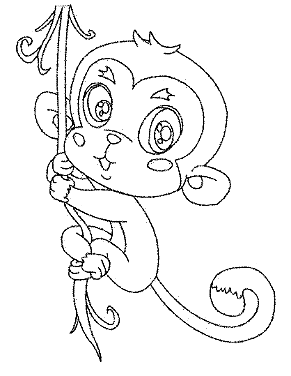 monkey coloring pages for kids to print - Printable Kids Colouring ...