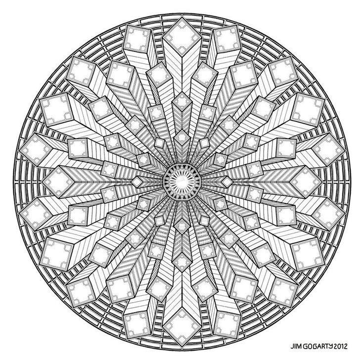 Difficult Level Mandala Coloring Page