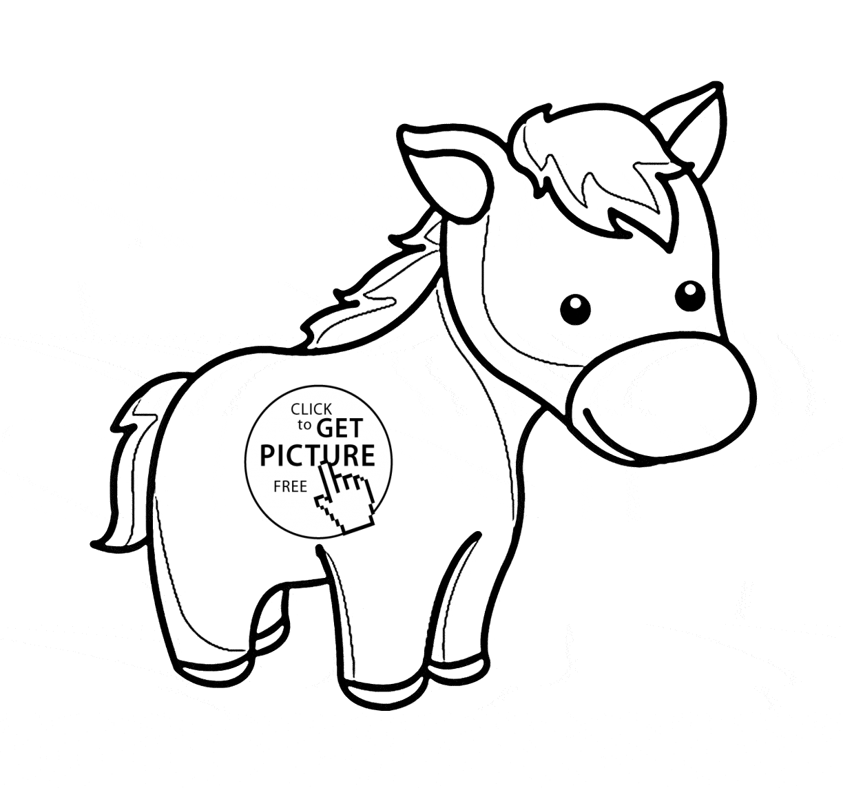 Cute Little Horse Pony coloring page for kids, for girls coloring ...