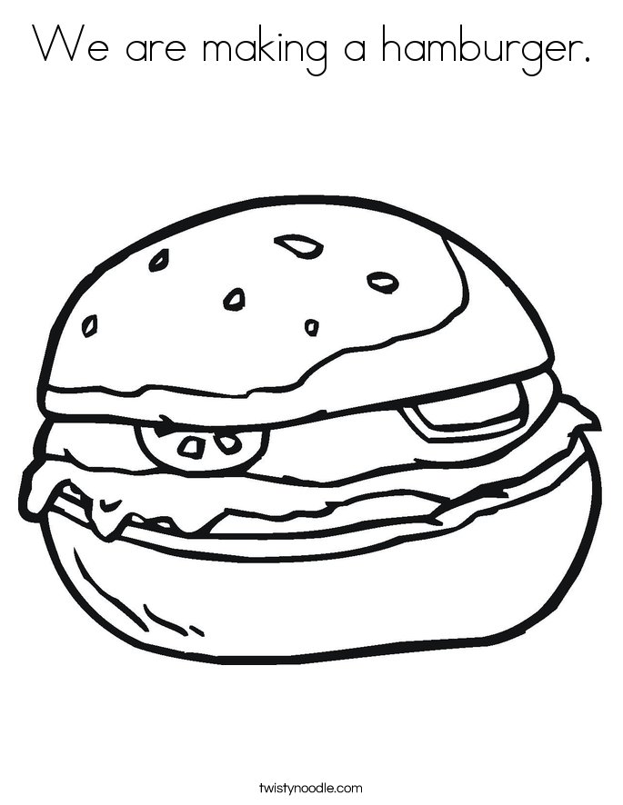 We are making a hamburger Coloring Page - Twisty Noodle