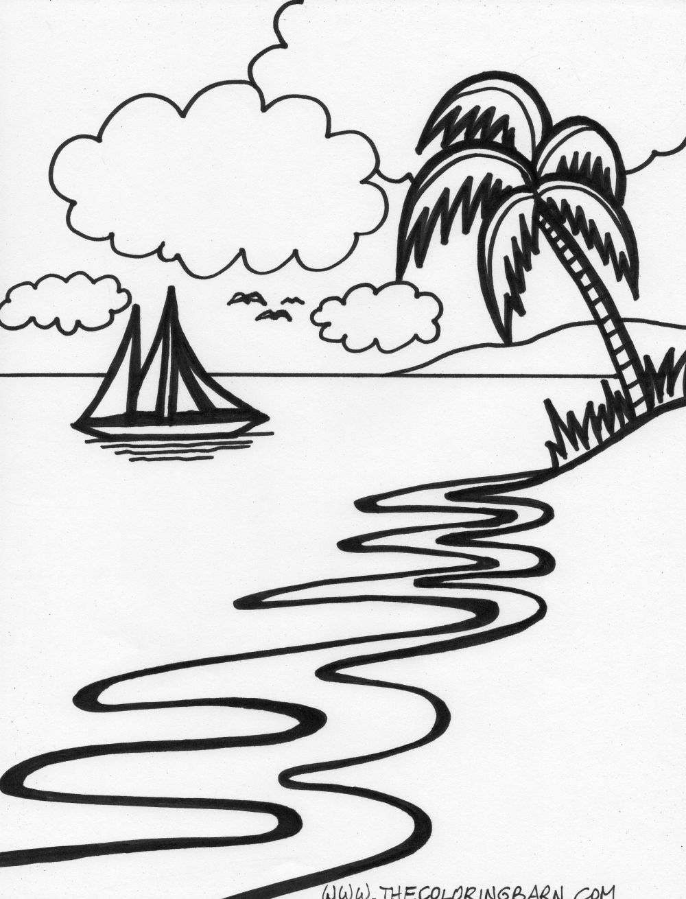 10 Pics of Tropical Sunset Coloring Pages - Tropical Beach ...