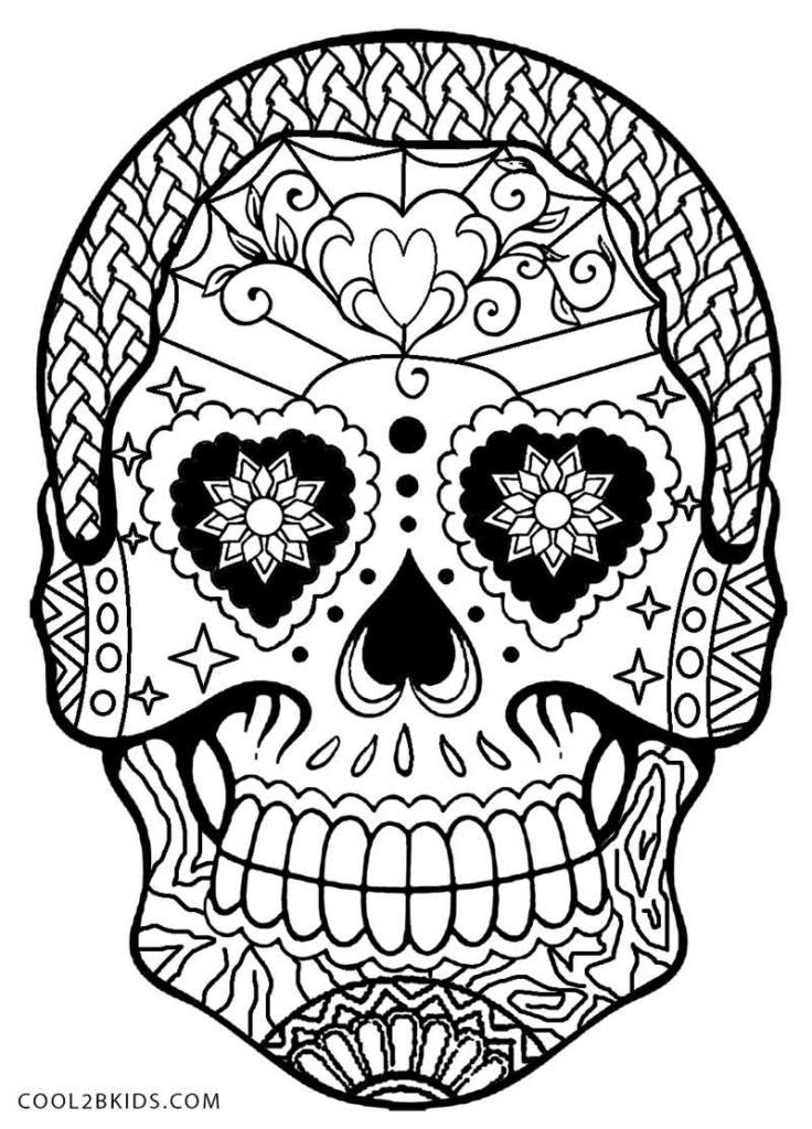New Coloring Page: Free Day Of The Dead Skulls Coloring Pages ...