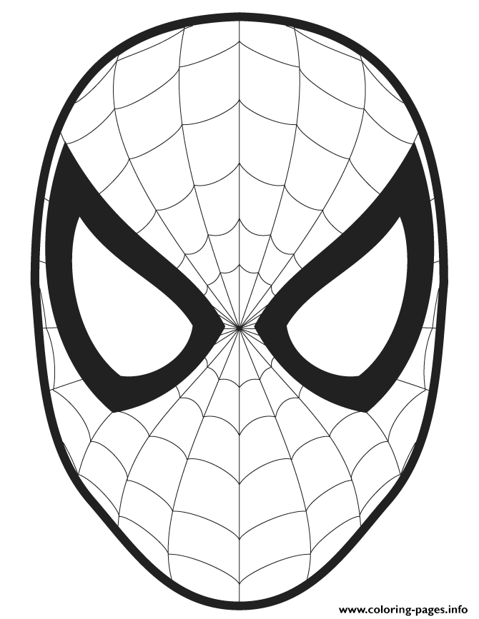 Spider Man Face Template Cut Out Colouring Page Coloring Pages Printable