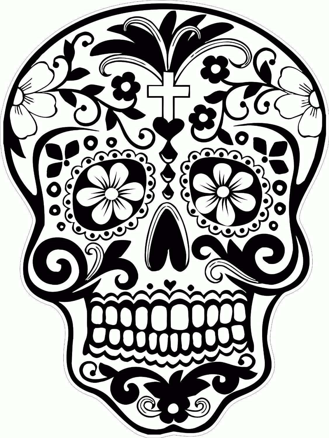 Sugar Skull Coloring Pages To Print - High Quality Coloring Pages