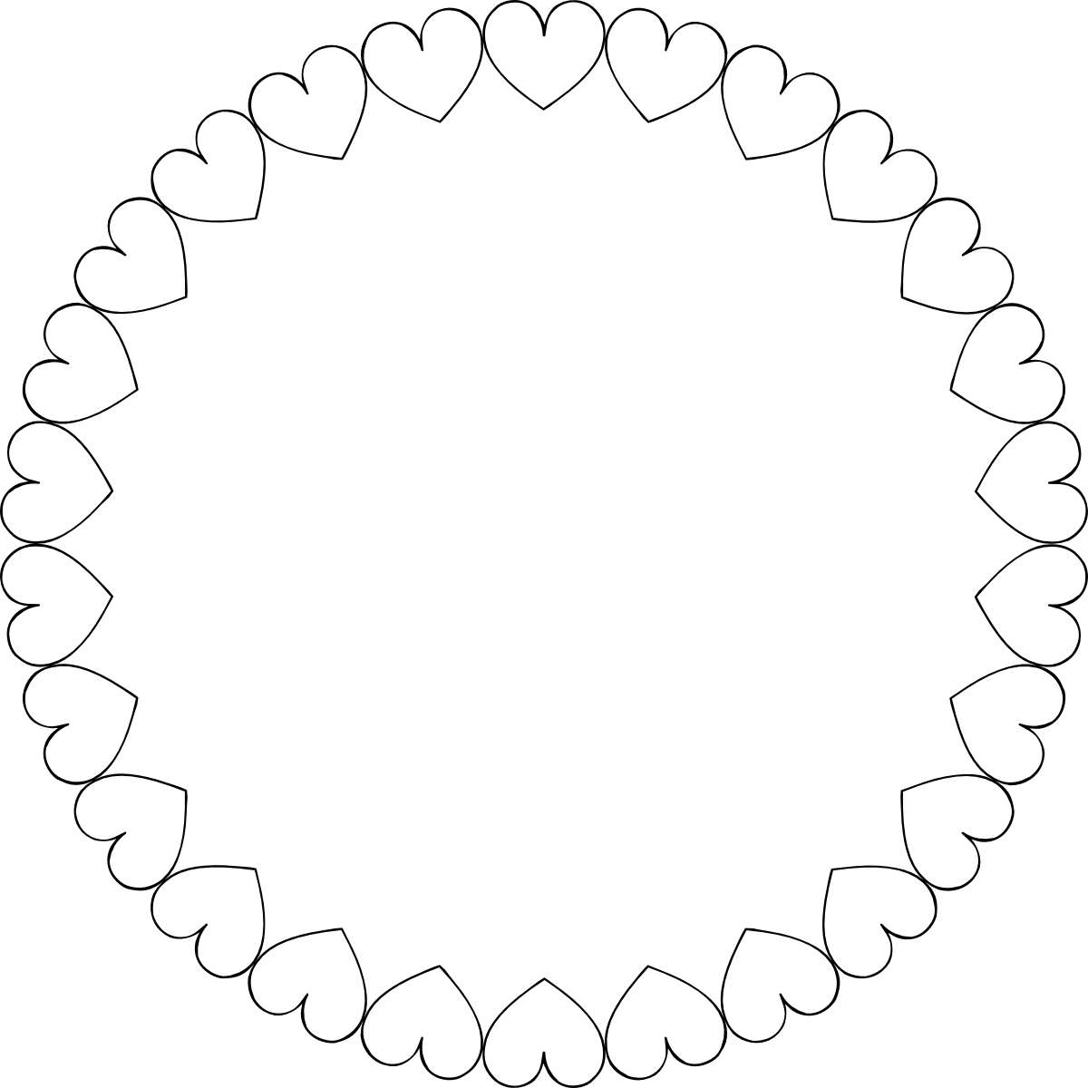 Round Heart Frame Coloring Pages | Coloring
