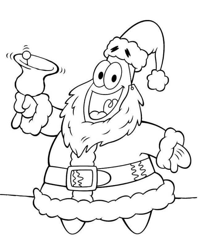 Spongebob For Christmas - Coloring Pages for Kids and for Adults