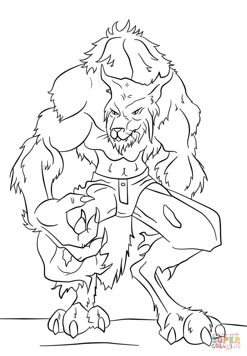 Halloween Werewolf coloring page | Free Printable Coloring Pages