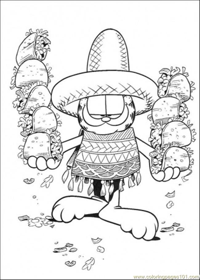 Garfield Mexican Food coloring page