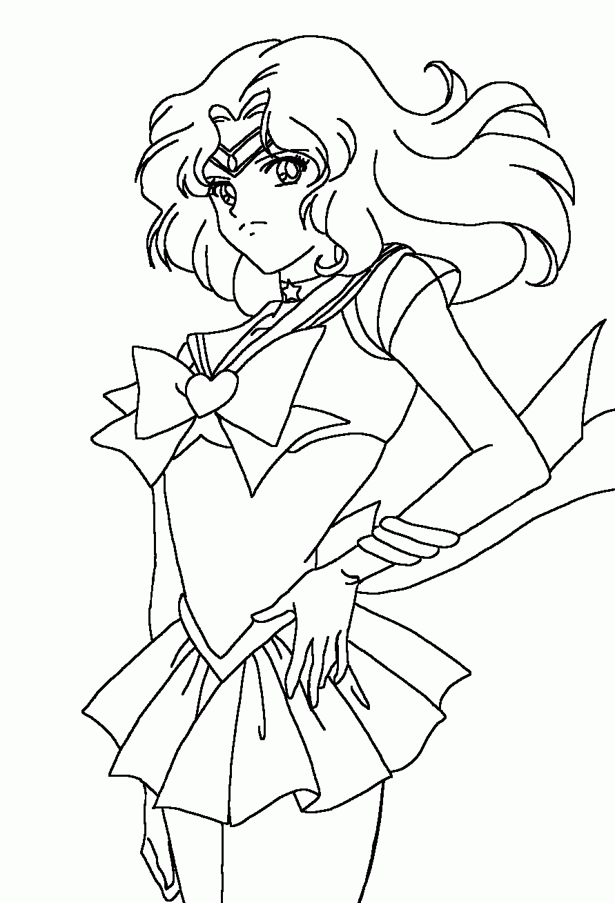 Sailor Neptune Angry Coloring Pages For Kids #heb : Printable ...
