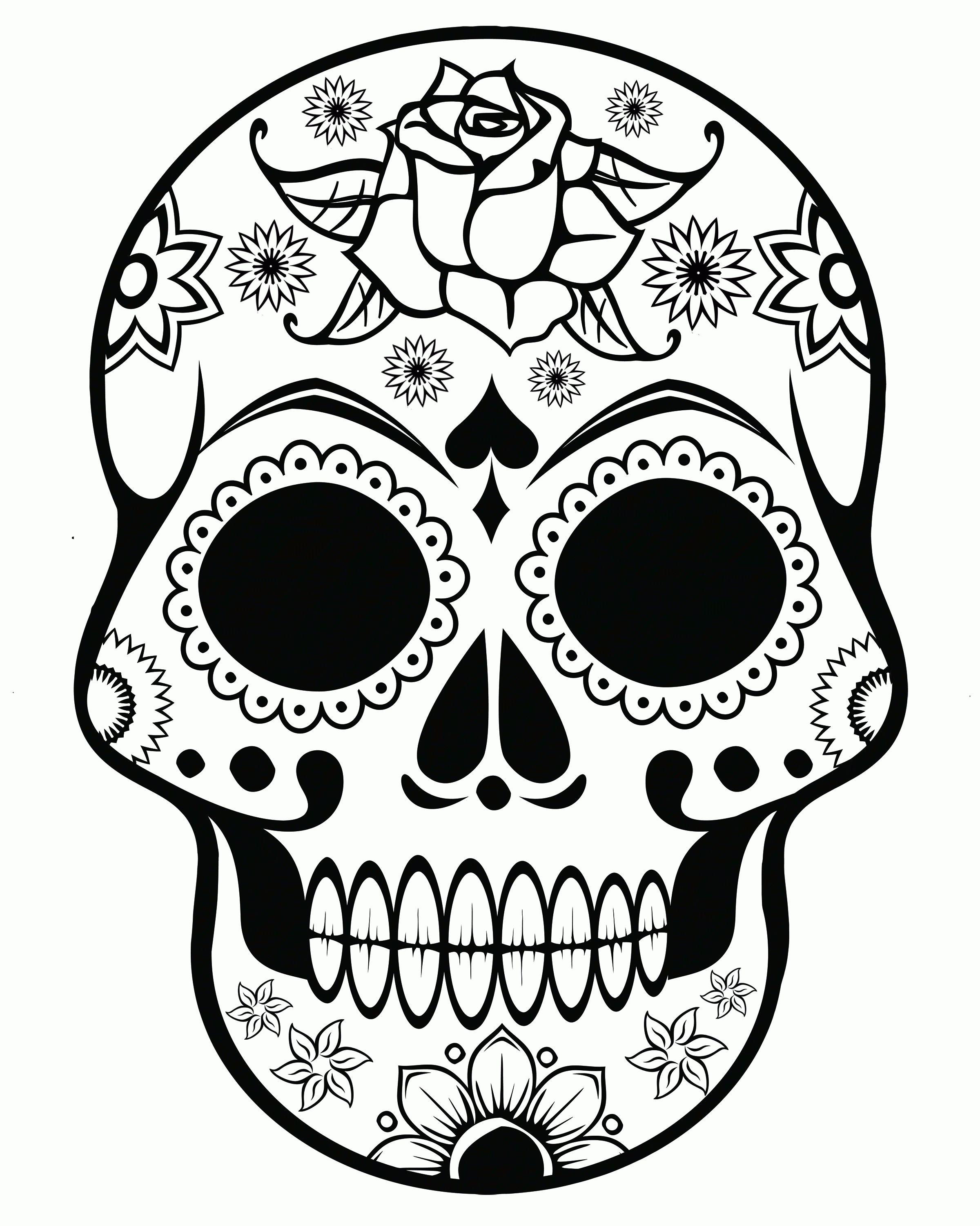 Handy Day Of The Dead Sugar Skull Coloring Page Free Printable ...