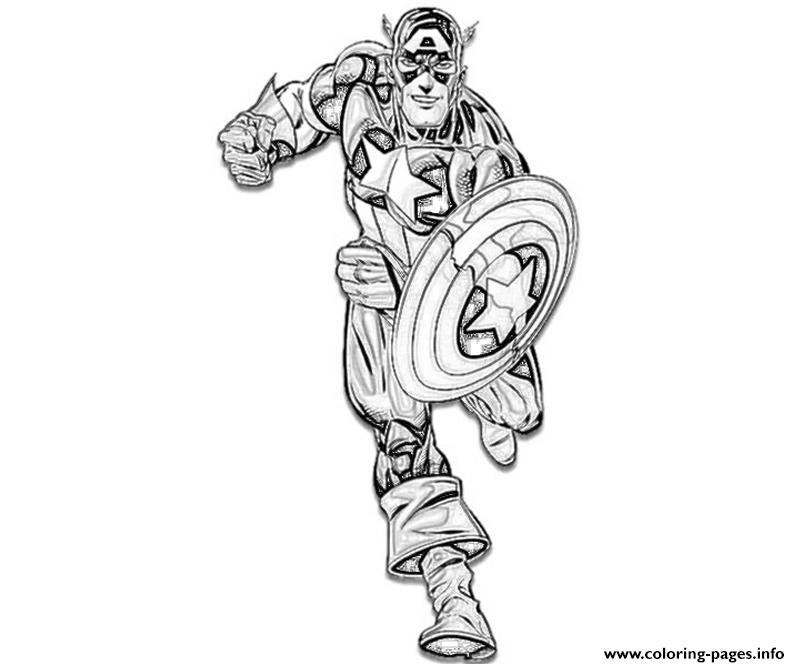 Print Ready To Fight Captain America Coloring Page032b Coloring pages
