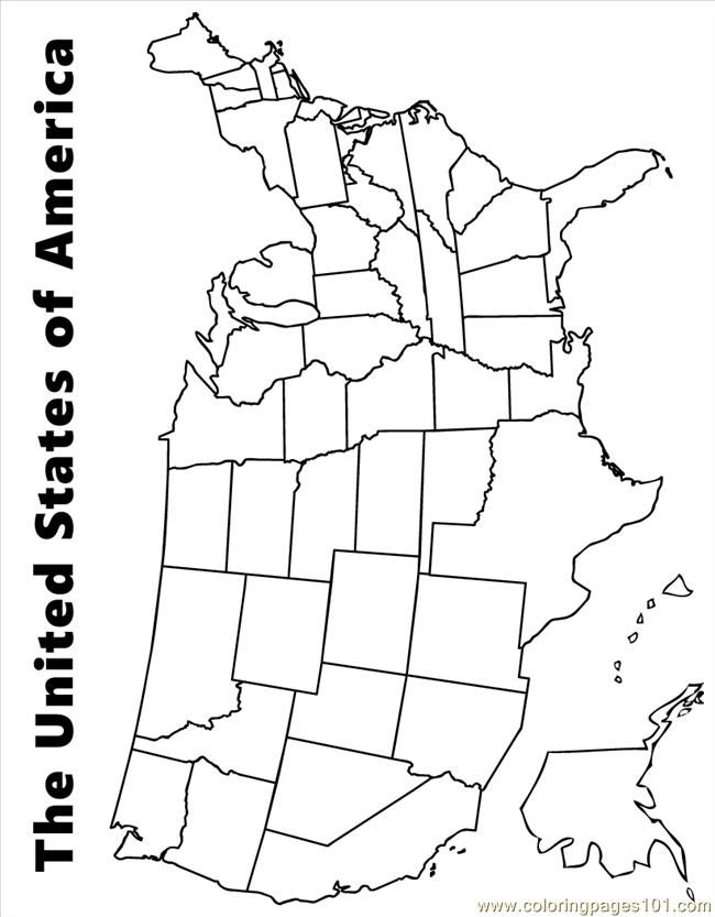 United States Map Coloring Page - Coloring Page