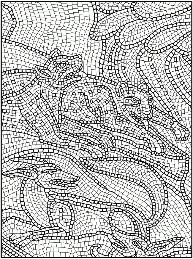 Printable Mosaic For Kids - Coloring Pages for Kids and for Adults