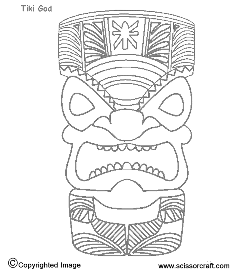 Printable Tiki Mask Coloring Pages - High Quality Coloring Pages