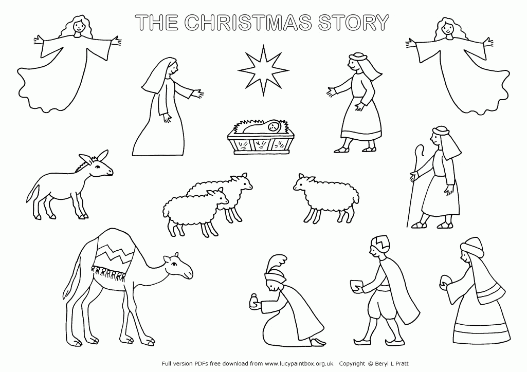 Free Printable Nativity Scene Coloring Pages Nativity Coloring ...