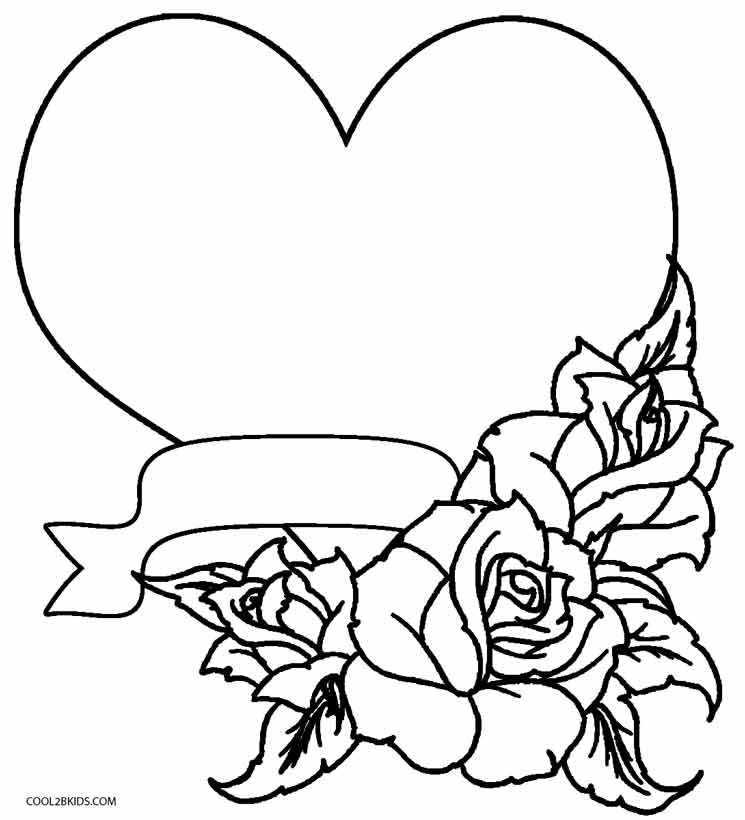 Coloring Pages Of Flowers And Hearts - Coloring
