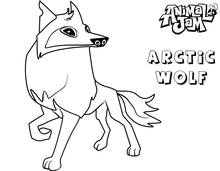 animal jam coloring pages arctic wolf in 2019 | Fox coloring ...