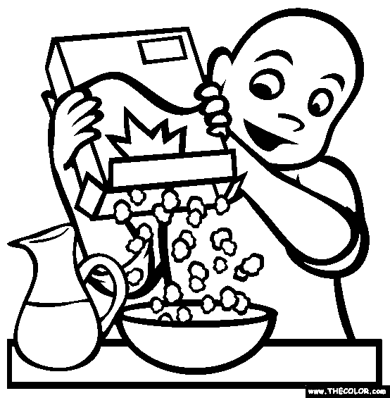 Breakfast Cereal Coloring Page | Free Breakfast Cereal Online ...