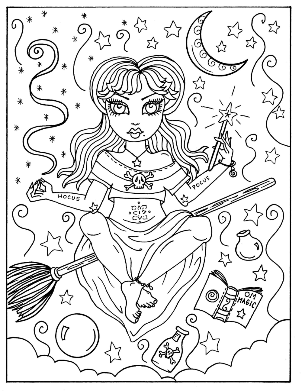 Hocus Pocus Witches printable Coloring pages for adults, halloween fun,  halloween witch, whimsical coloring book, Halloween coloring book in 2020 |  Witch coloring pages, Barbie coloring pages, Halloween coloring