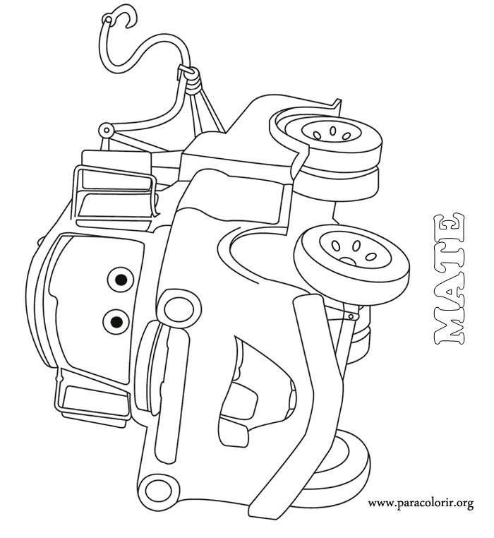 Cars Movie - Tow Mater coloring page